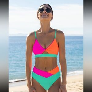 Vibrant Colorblock Bikini Set